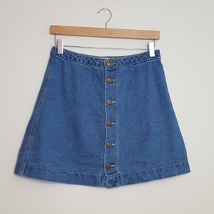 American Apparel Denim Button down A-line Skirt